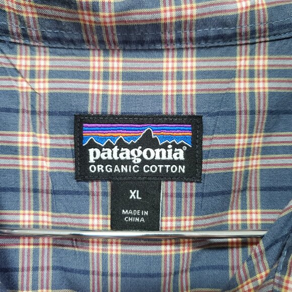 PATAGONIA Fezzman Plaid Button Down Shirt Short Sleeve Organic Cotton Men's XL - Picture 9 of 13